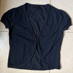 Express Women’s M Black Short Sleeves Cropped Shrug Bolero Cardigan